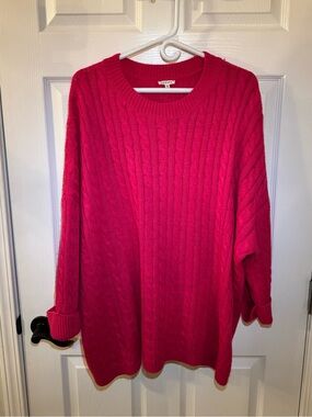 Jodifil Women's Cable Knit Sweater - Hot Pink